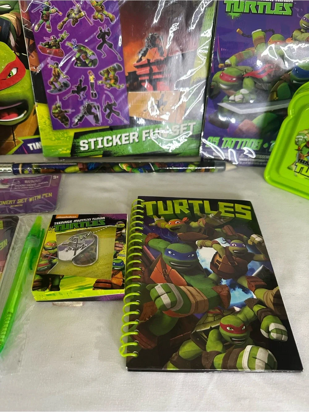 Teenage Mutant Ninja Turtles TMNT Necklaces, Stationery, Lunch & Activity Set